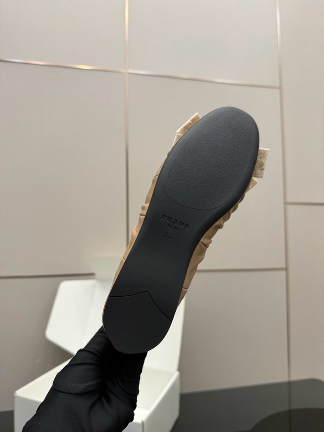 Prada Mordore nappa leather ballerinas with bow 55723-5