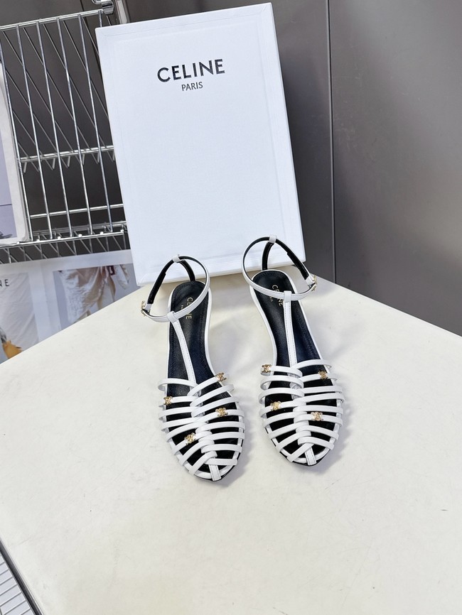 CELINE CAGE HEELED SANDAL IN GOATSKIN 36633-4