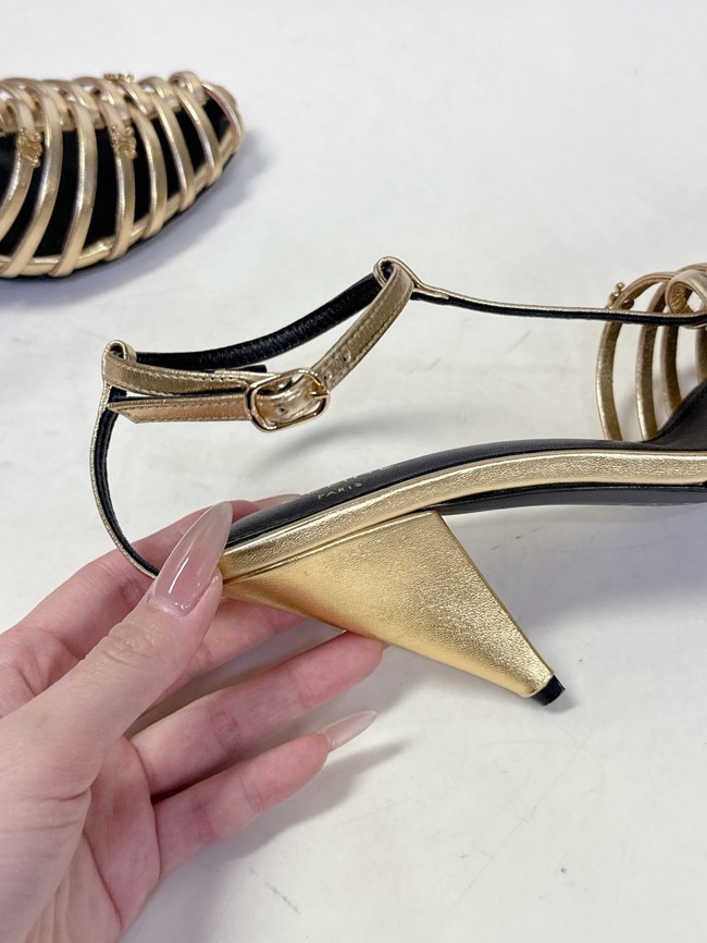 CELINE CAGE STRAPPY SANDAL IN LAMINATED LAMBSKIN 36657-1