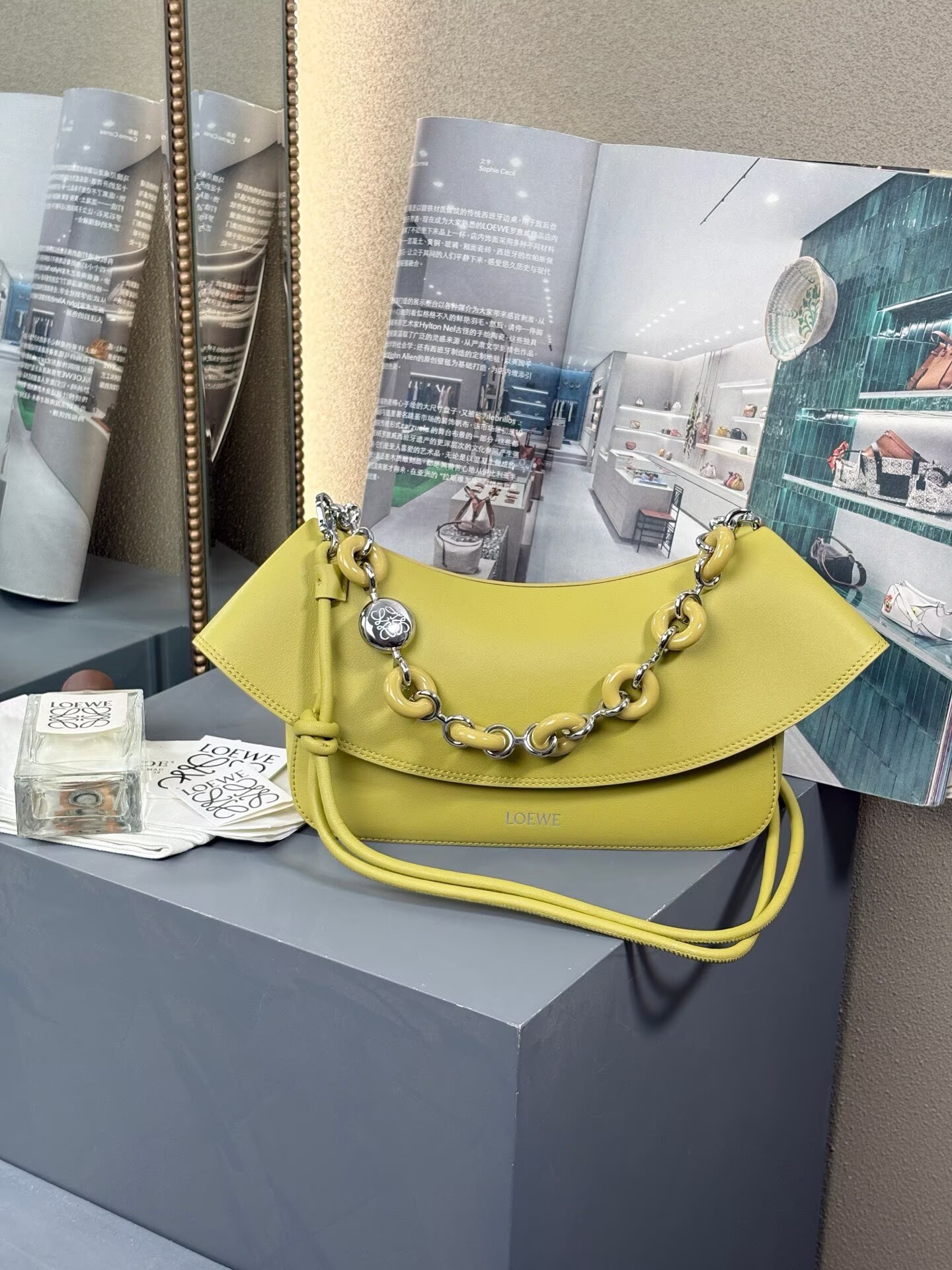 Loewe Ola Original Leather Fashion Handbag L53012 Lemo