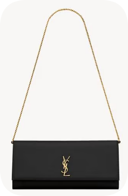 SAINT LAURENT KATE clutch in grain de poudre leather 851921 black