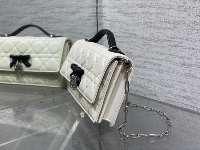 My Dior Mini Bag Cannage Lambskin S0984PU white&black