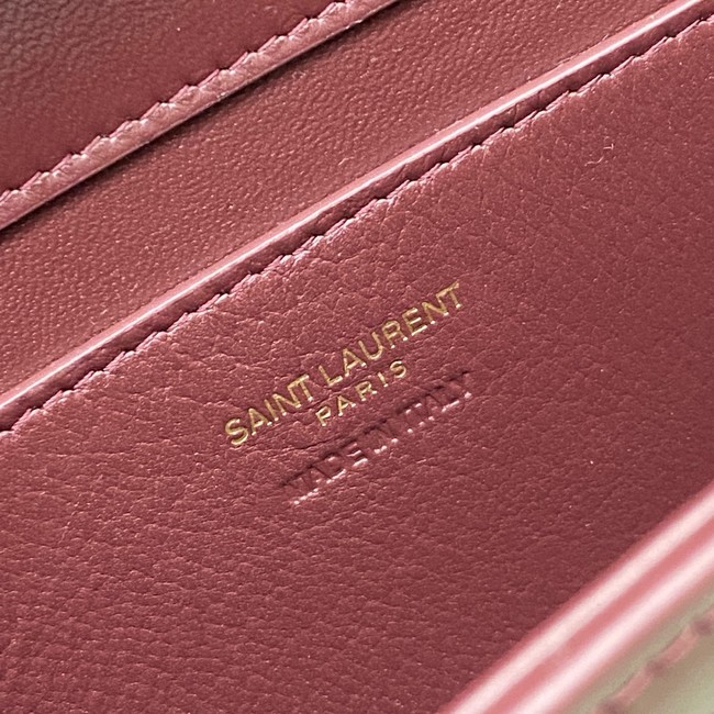 SAINT LAURENT KATE clutch in patent leather 851921 BURGUNDY