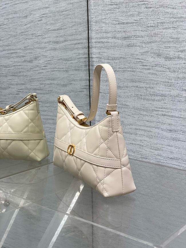 Small DiorTravel Nomad Pouch Cannage Lambskin 5267 Latte