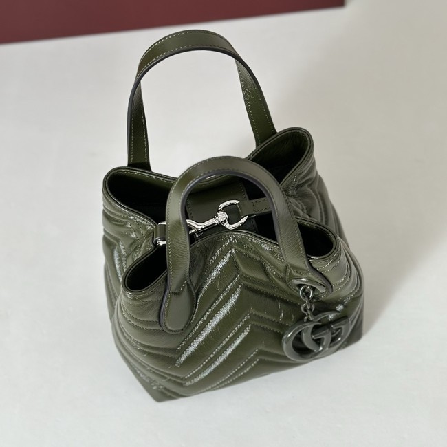 Gucci GG Marmont small tote bag 855391 dark green