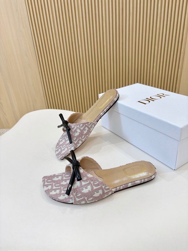 Dior Bow Slide Dior Oblique Embroidered Cotton KCO623-1