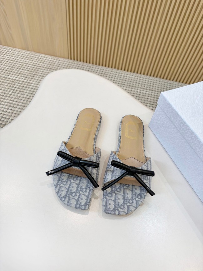 Dior Bow Slide Dior Oblique Embroidered Cotton KCO623-2