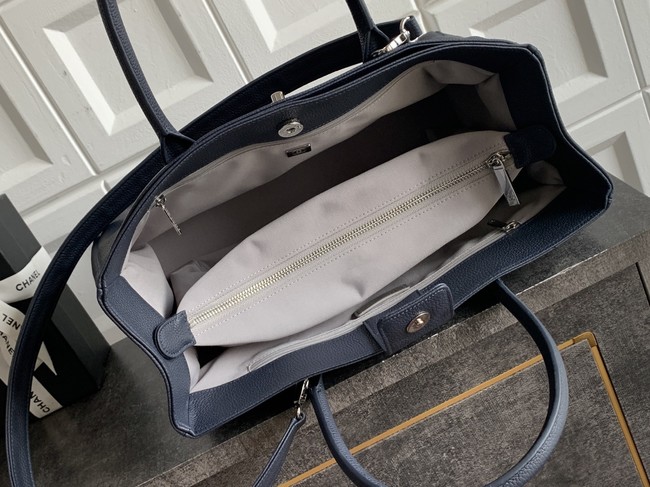 CHANEL Grained Calfskin Tote Bag AS2157 dark blue