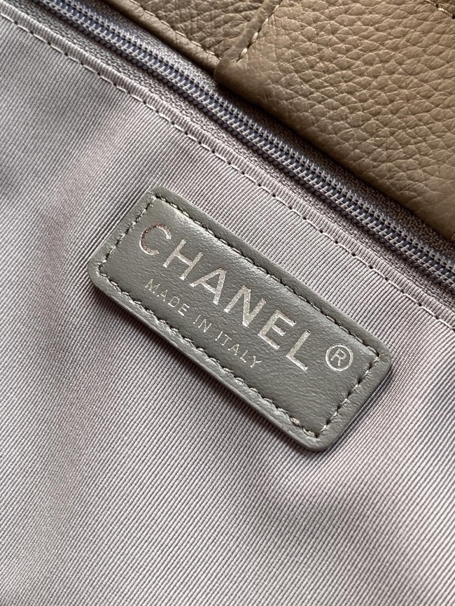 CHANEL Grained Calfskin Tote Bag AS2157 gray