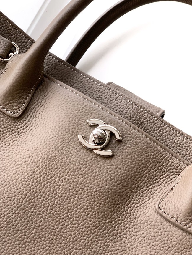 CHANEL Grained Calfskin Tote Bag AS2157 gray