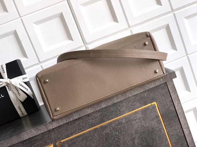 CHANEL Grained Calfskin Tote Bag AS2157 gray