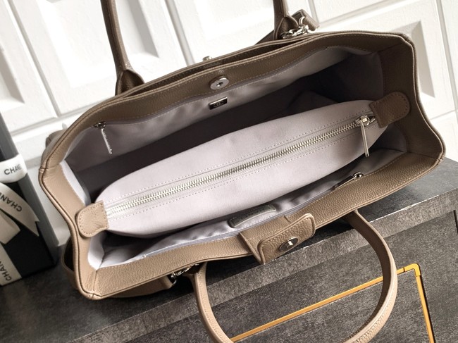 CHANEL Grained Calfskin Tote Bag AS2157 gray