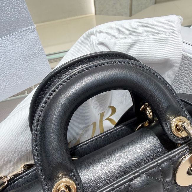 Dior Mini Lady D-Joy Bag Cannage Lambskin M0636O black