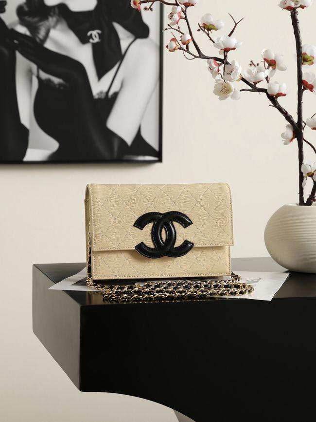 CHANEL Wallet on Chain AP5455 Beige & Black