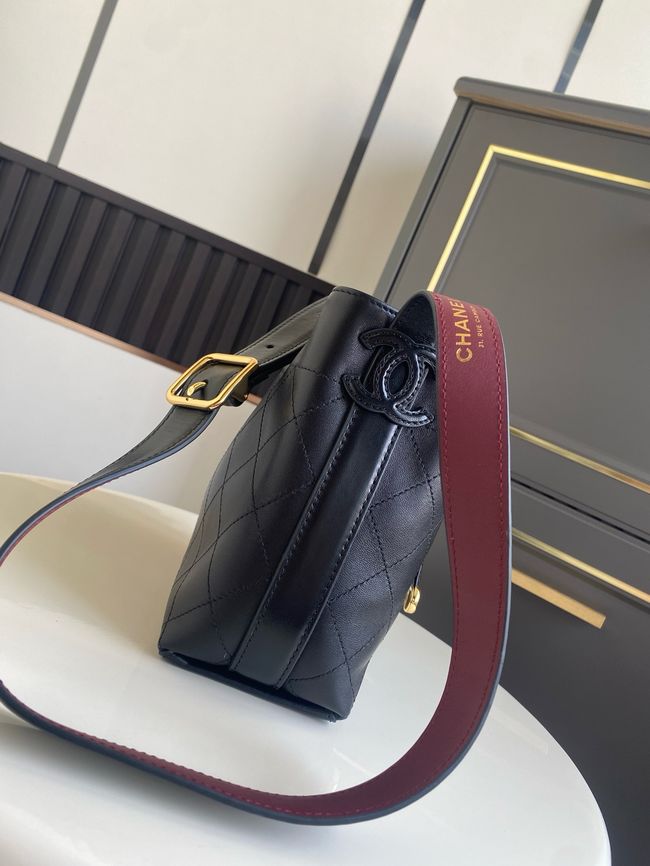 Chanel Calfskin Bucket Bag AS6537 black Chanel Calfskin Bucket Bag AS6537 black