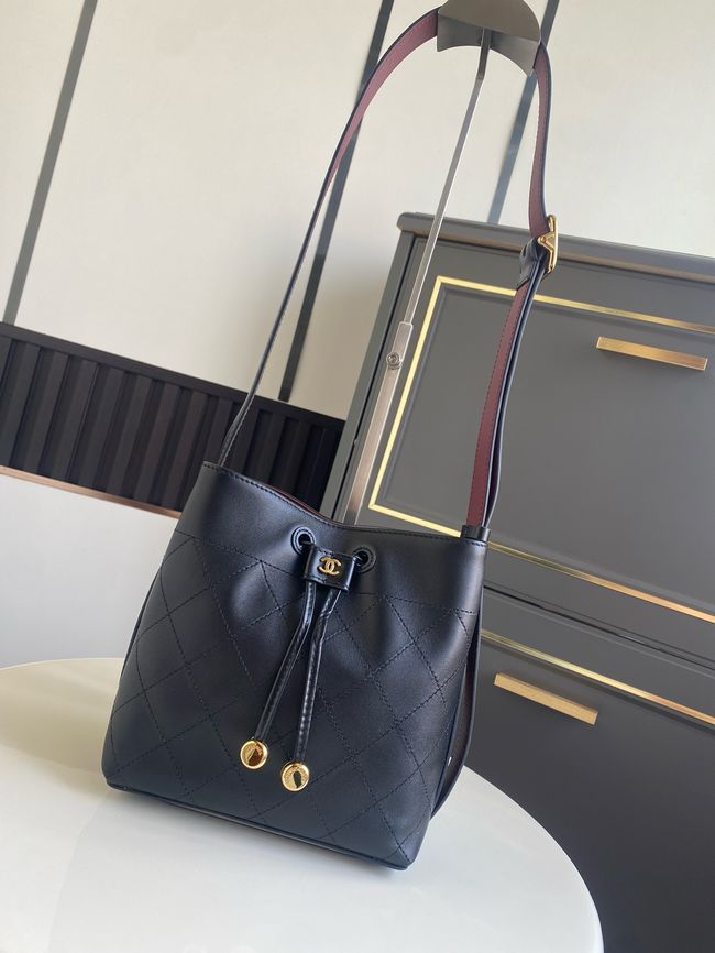 Chanel Calfskin Bucket Bag AS6537 black Chanel Calfskin Bucket Bag AS6537 black