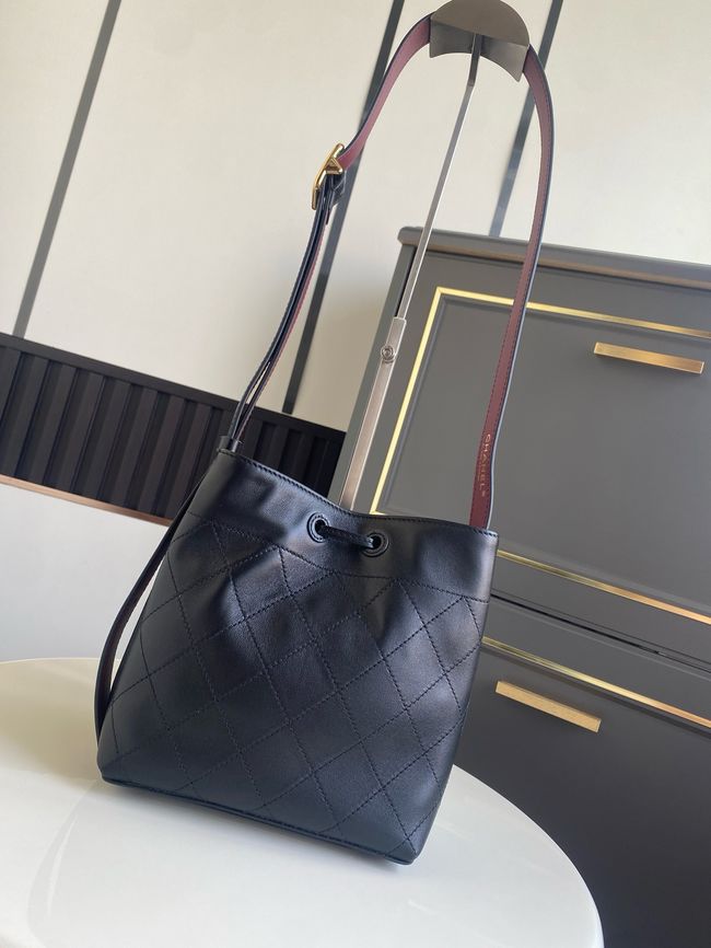 Chanel Calfskin Bucket Bag AS6537 black Chanel Calfskin Bucket Bag AS6537 black