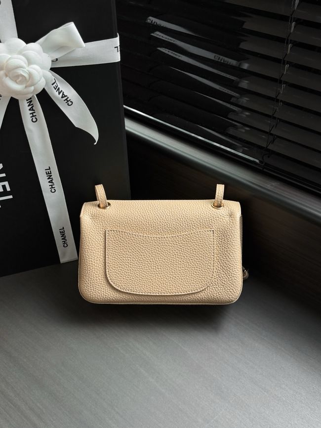 Chanel Mini Flap Bag AS6573 Beige&gold-Tone Metal Chanel Mini Flap Bag AS6573 Beige&gold-Tone Metal