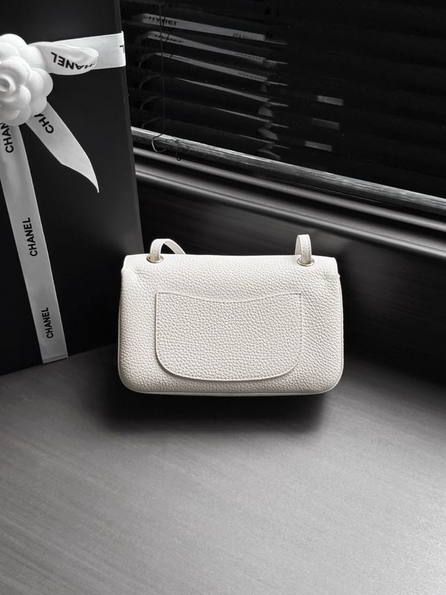 Chanel Mini Flap Bag AS6573 Ivory&Silver-Tone Metal
