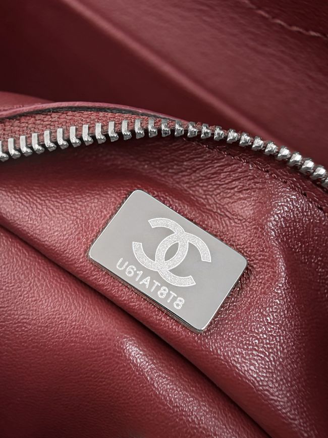 Chanel Mini Flap Bag AS6573 Purple-red&Silver-Tone Metal