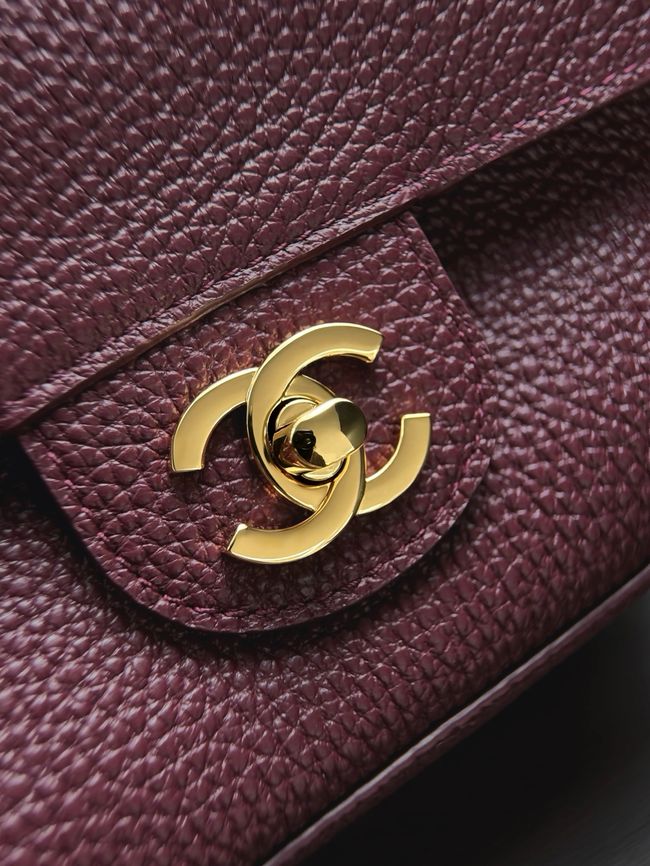 Chanel Mini Flap Bag AS6573 Purple-red&gold-Tone Metal