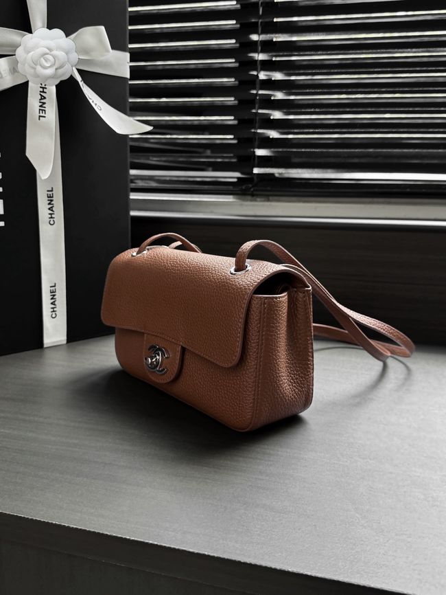 Chanel Mini Flap Bag AS6573 camel&Silver-Tone Metal