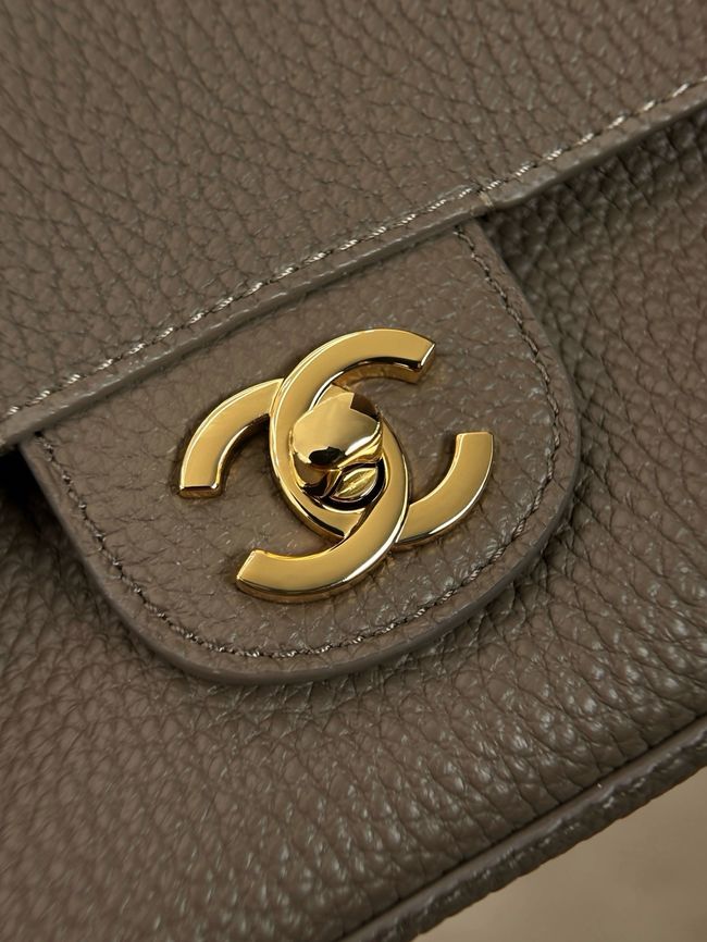 Chanel Mini Flap Bag AS6573 dark gray&gold-Tone Metal