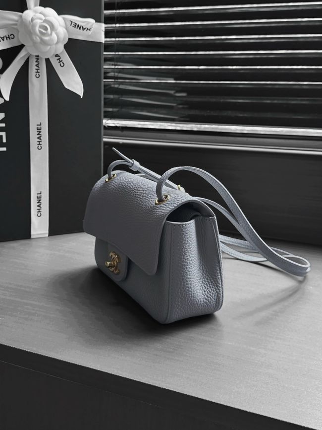 Chanel Mini Flap Bag AS6573 gray&gold-Tone Metal Chanel Mini Flap Bag AS6573 gray&gold-Tone Metal