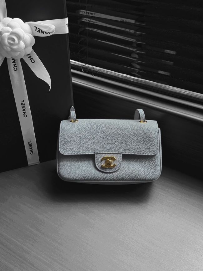 Chanel Mini Flap Bag AS6573 gray&gold-Tone Metal