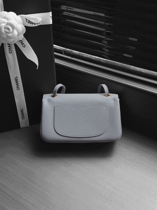Chanel Mini Flap Bag AS6573 gray&gold-Tone Metal Chanel Mini Flap Bag AS6573 gray&gold-Tone Metal