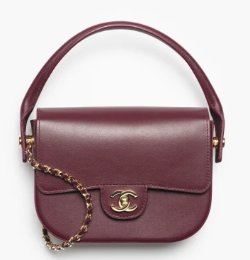 Chanel Mini Flap Bag with Top Handle AS6424 Dark Burgundy