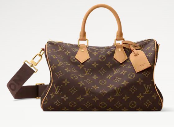 Louis Vuitton Speedy 30 Bandouliere Louis Vuitton Silk Tech M2A454 brown