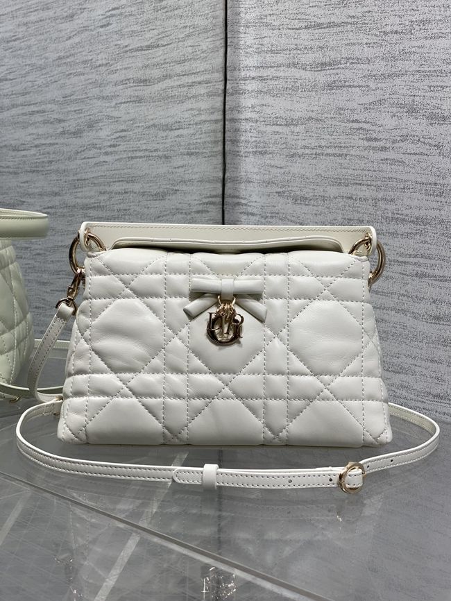 Dior Adiorable Top Handle Mini Bag Macrocannage Lambskin S1713OGY Latte