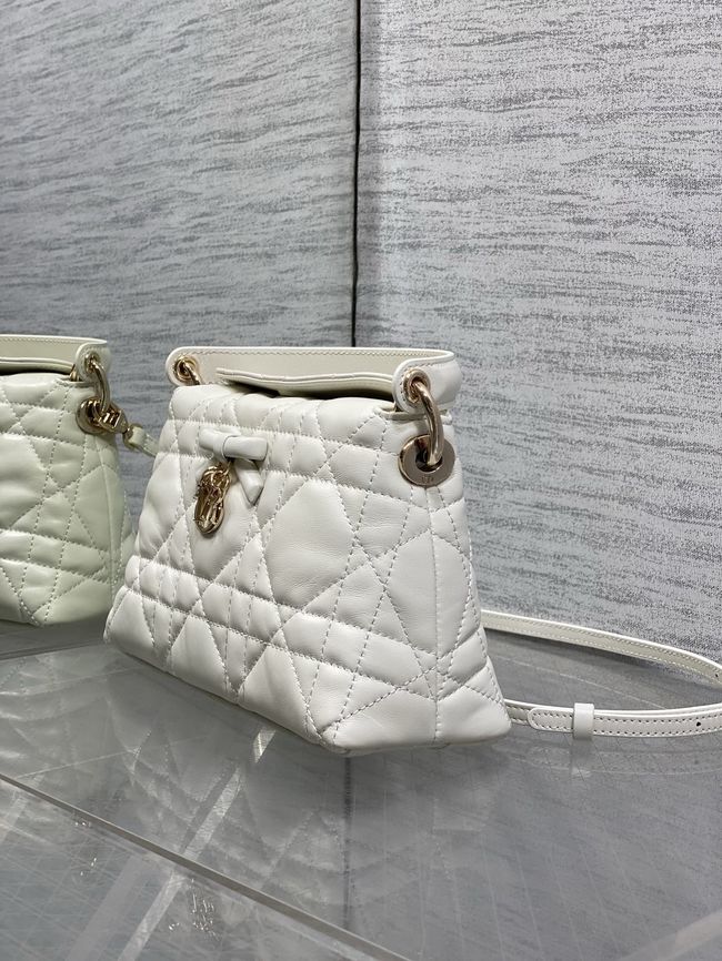 Dior Adiorable Top Handle Mini Bag Macrocannage Lambskin S1713OGY Latte
