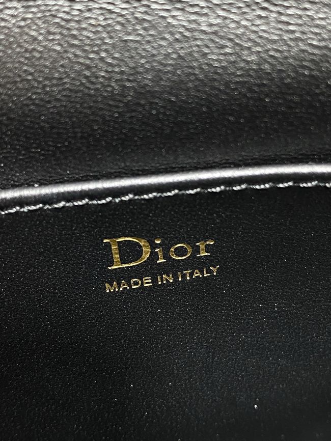 Dior Adiorable Top Handle Mini Bag Macrocannage Lambskin S1713OGY black