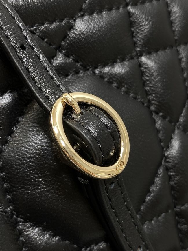 Dior Adiorable Top Handle Mini Bag Macrocannage Lambskin S1713OGY black