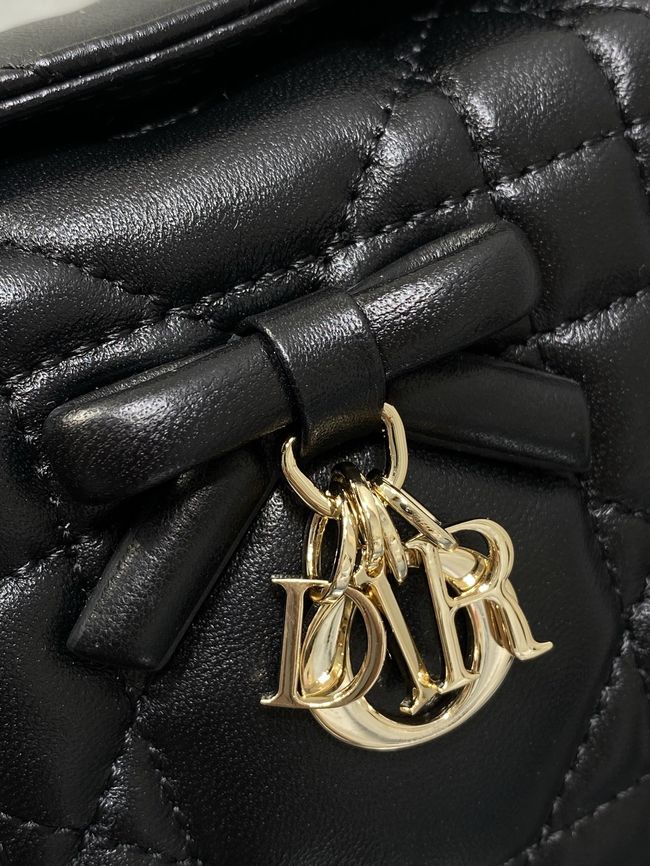 Dior Adiorable Top Handle Mini Bag Macrocannage Lambskin S1713OGY black