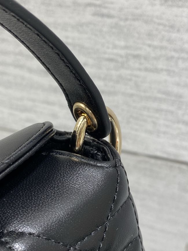 Dior Adiorable Top Handle Mini Bag Macrocannage Lambskin S1713OGY black