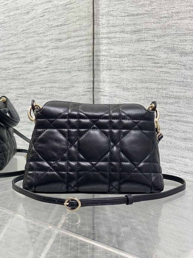 Dior Adiorable Top Handle Mini Bag Macrocannage Lambskin S1713OGY black