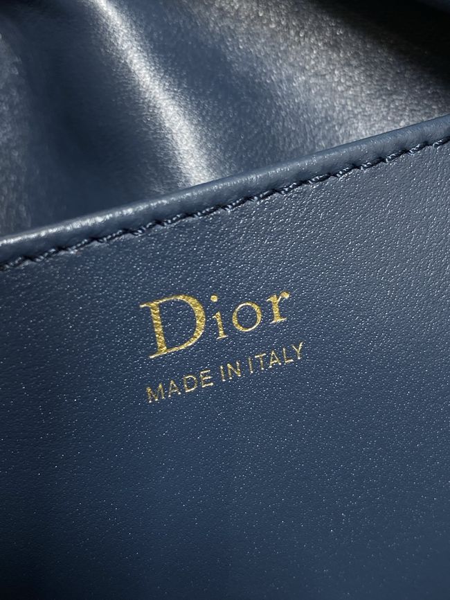 Dior Adiorable Top Handle Mini Bag Macrocannage Lambskin S1713OGY dark blue