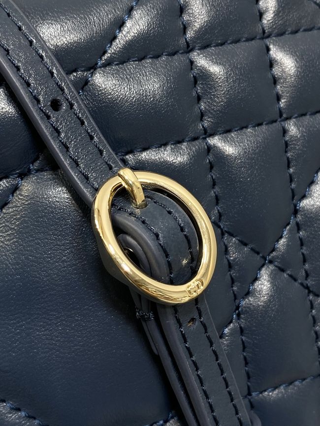 Dior Adiorable Top Handle Mini Bag Macrocannage Lambskin S1713OGY dark blue