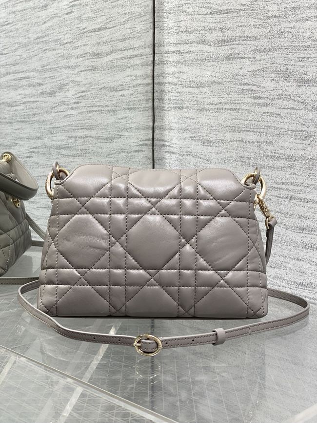 Dior Adiorable Top Handle Mini Bag Macrocannage Lambskin S1713OGY dark gray
