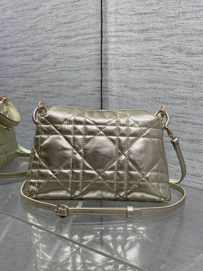 Dior Adiorable Top Handle Mini Bag Macrocannage Lambskin S1713OGY gold