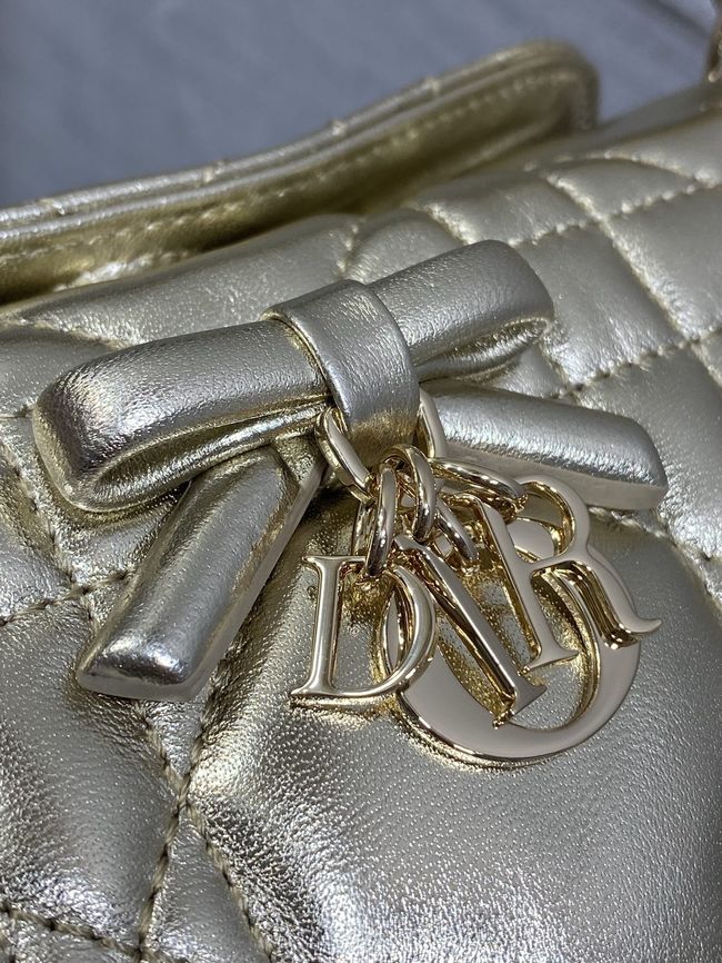 Dior Adiorable Top Handle Mini Bag Macrocannage Lambskin S1713OGY gold