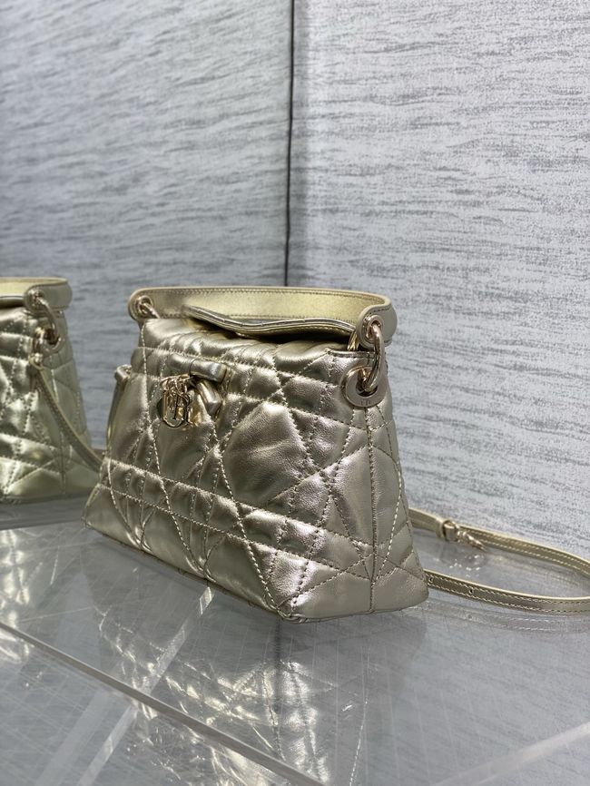 Dior Adiorable Top Handle Mini Bag Macrocannage Lambskin S1713OGY gold