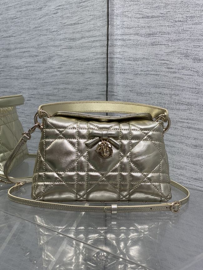 Dior Adiorable Top Handle Mini Bag Macrocannage Lambskin S1713OGY gold