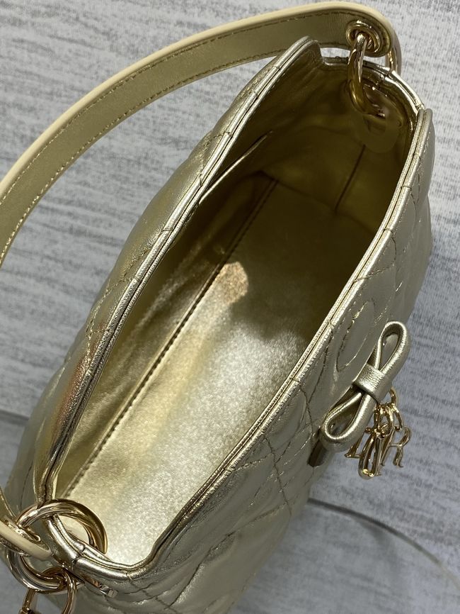 Dior Adiorable Top Handle Mini Bag Macrocannage Lambskin S1713OGY gold