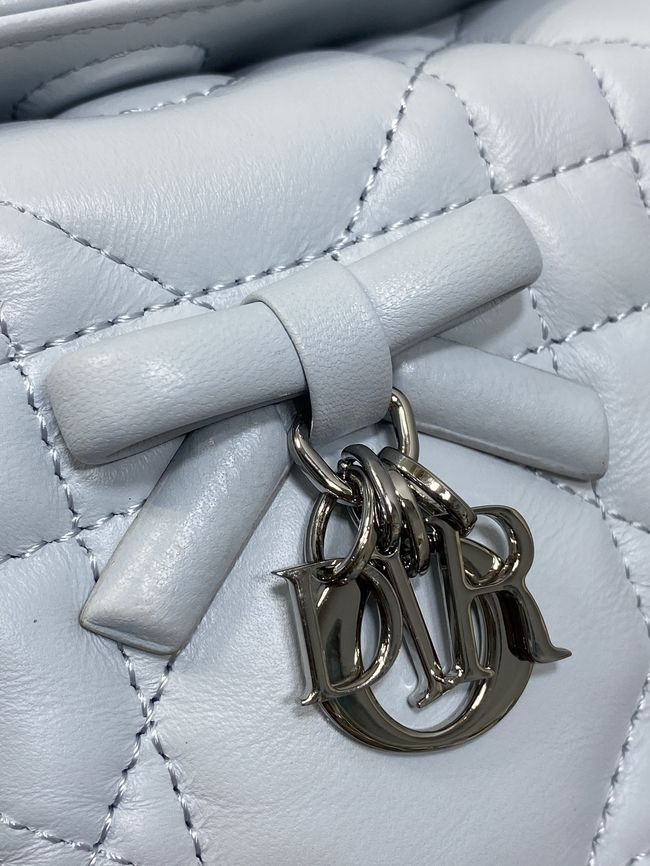 Dior Adiorable Top Handle Mini Bag Macrocannage Lambskin S1713OGY white