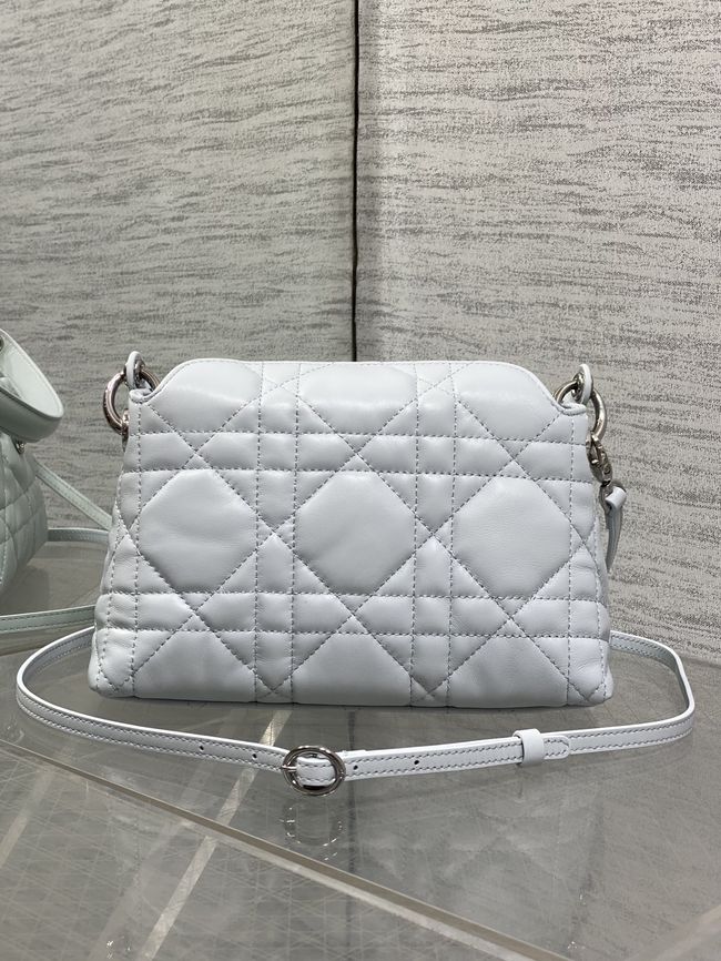 Dior Adiorable Top Handle Mini Bag Macrocannage Lambskin S1713OGY white
