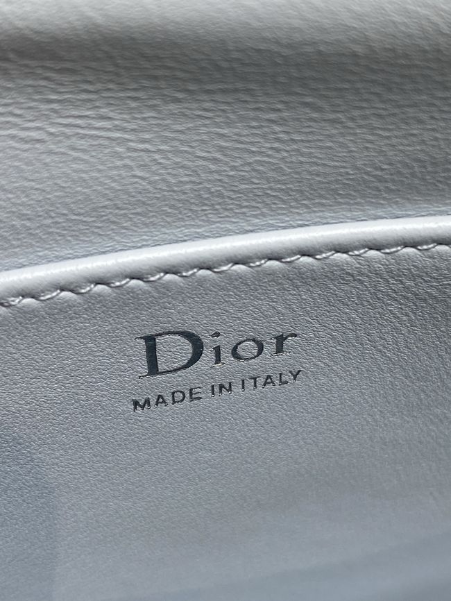 Dior Adiorable Top Handle Mini Bag Macrocannage Lambskin S1713OGY white